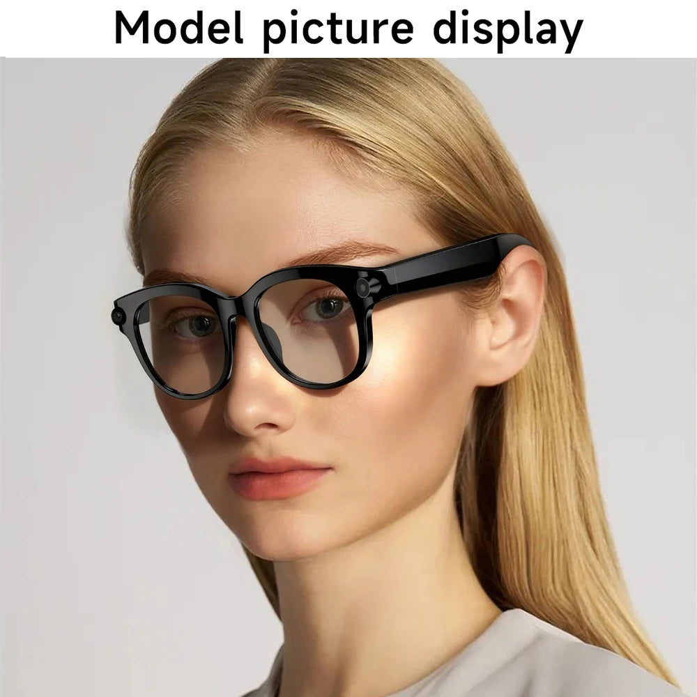 Lunettes intelligentes IA, traduction en temps réel, double caméra, appels Bluetooth, lecteur audio et vidéo, lecteur de musique, multifonctions pour hommes